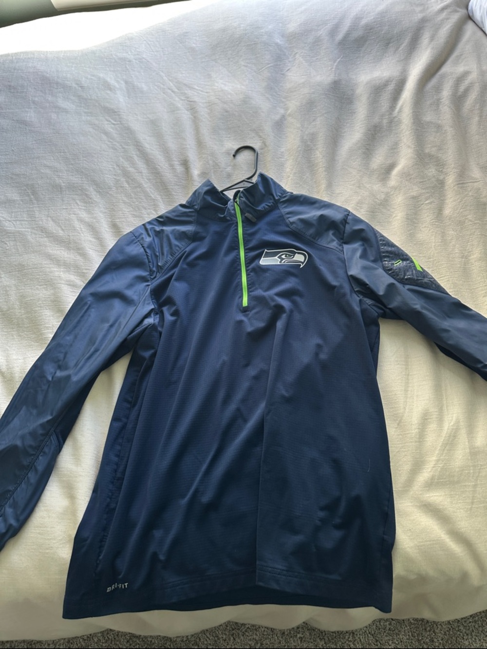 NFL Seattle Seahawks Navy Pullover with Lime Accent